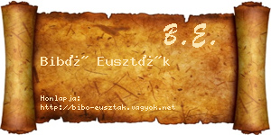 Bibó Euszták névjegykártya